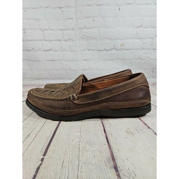 Johnston & Murphy Trevitt Woven Venetian Leather Loafers Men's Size 11.5 - Picture 1 of 8